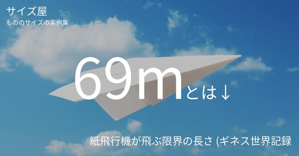 69mとは「紙飛行機が飛ぶ限界の長さ (ギネス世界記録)」くらいの高さです